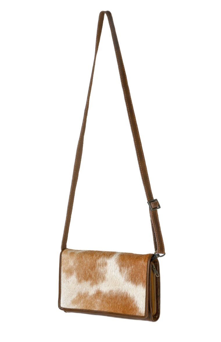 Brown Fur Luxe Clutch With Sling