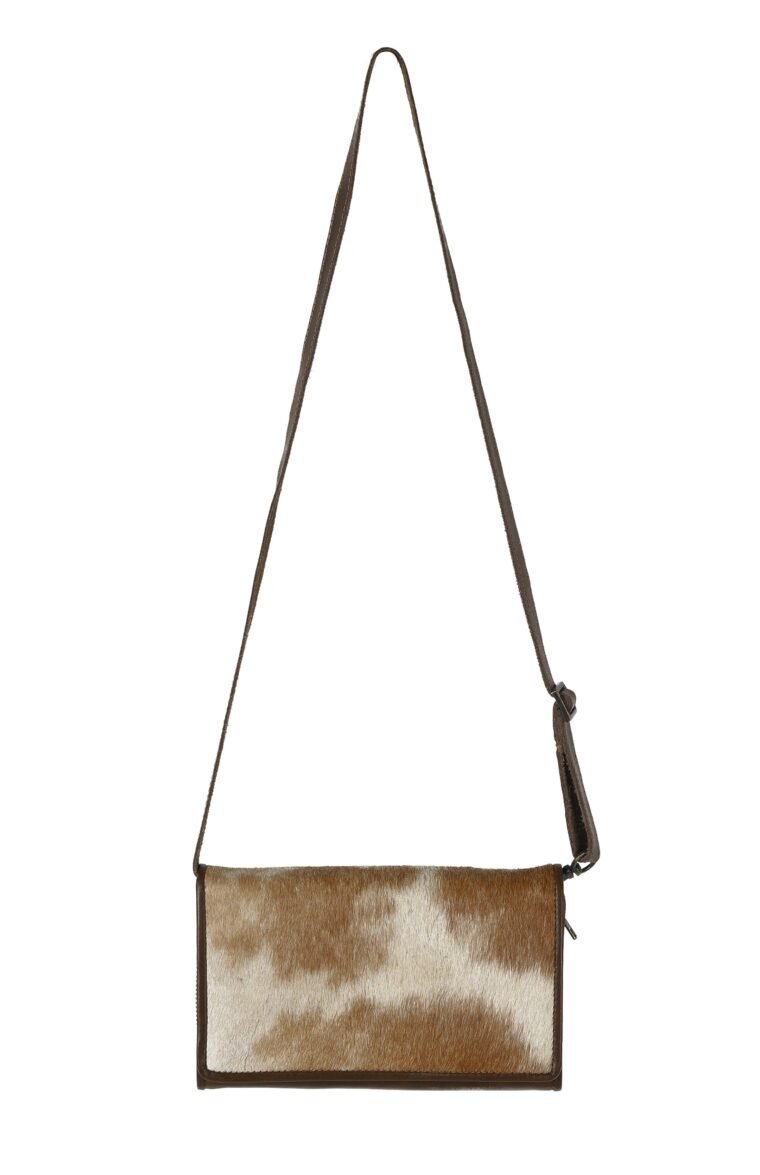 Brown Fur Luxe Clutch With Sling